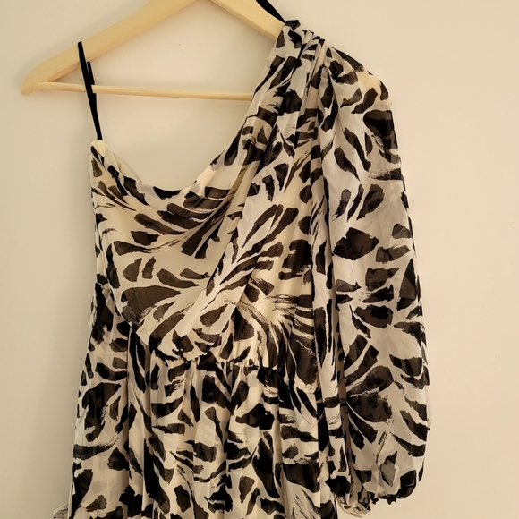 ALEXIS x Target Botanical One Shoulder Ruffle Maxi Dress Asymmetrical Size M - Picture 7 of 13